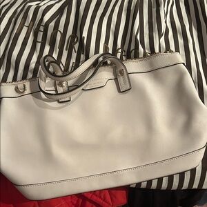 Henri Bendel Cream Leather Tote